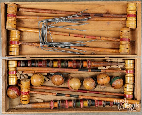 WOOD CROQUET SET IN BOXWood croquet