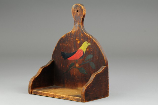 WOOD DECORATED WALL HANGING SHELF