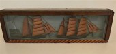 WOOD DIORAMA OF SHIPS 1918Anti