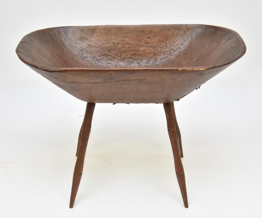 Wood dough box, 19th c. on bamboo