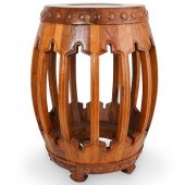 WOOD DRUM STOOLDESCRIPTION: A