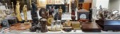 WOOD FIGURINES, GERMAN MUGS, C