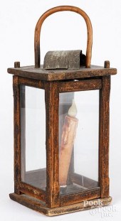 WOOD FRAME CANDLE CARRY LANTER