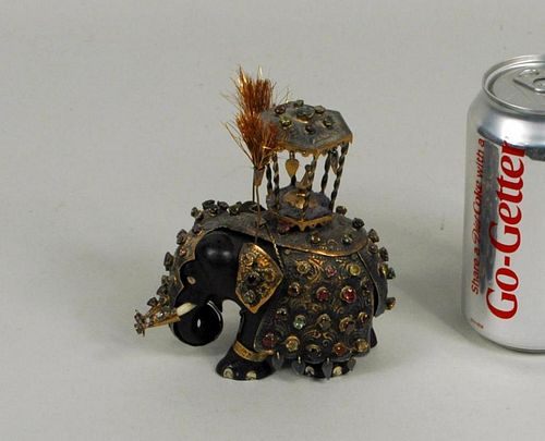 WOOD & GILT METAL JEWELED