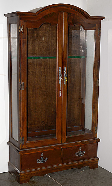Wood Gun Cabinet with Glass Doors