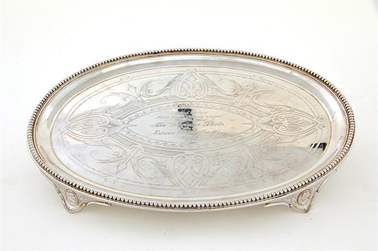 Wood & Hughes silver footed tray