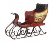 WOOD & METAL DOLL SLEIGH Conte