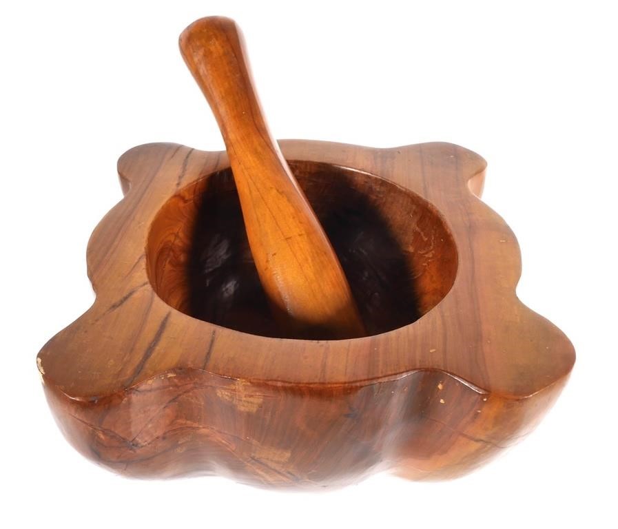 WOOD MORTAR & PESTLEWood bowl