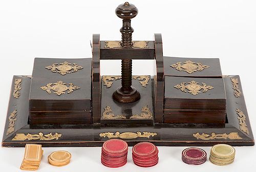 WOOD PLAYING CARD PRESS AND FOUR