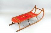 WOOD SLED WITH BIRD MOTIF c. 1