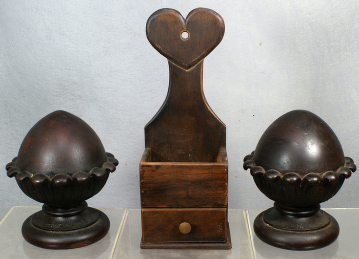 Wood wall pocket with hood, 14-1/2"