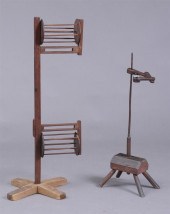 WOOD WOOL WINDER AND A CANDLES