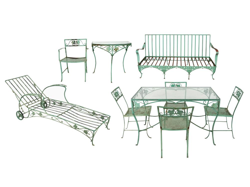 WOODARD GREEN-PAINTED METAL PATIO
