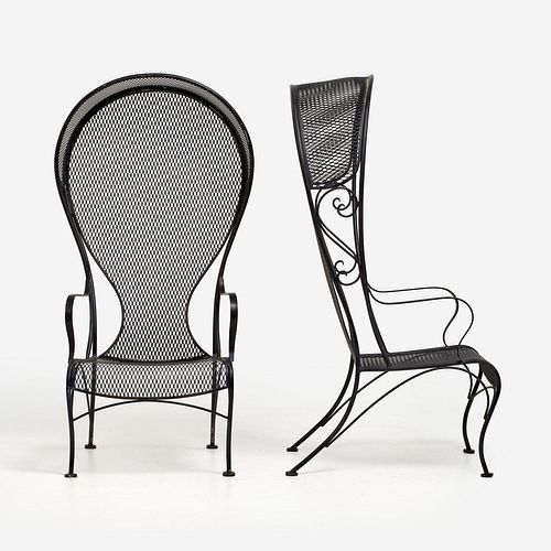 WOODARD PAIR OF CANOPY CHAIRS