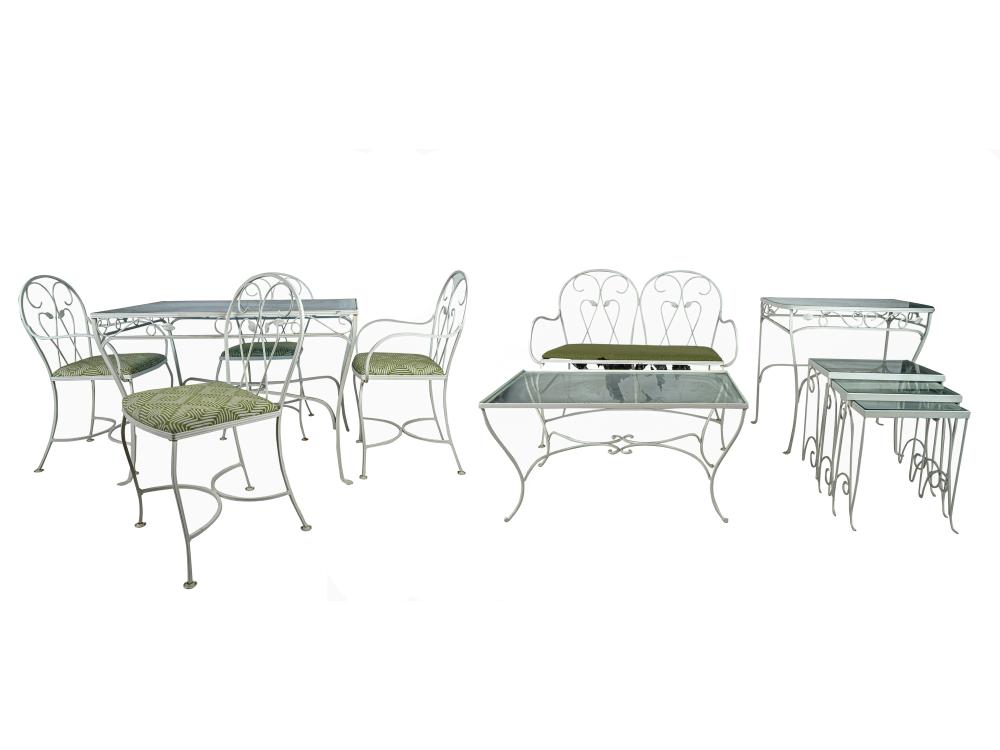 WOODARD STYLE WHITE-PAINTED PATIO