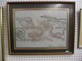 Woodblock Print of Dragon Druk