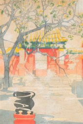 Woodblock print on paper by Be