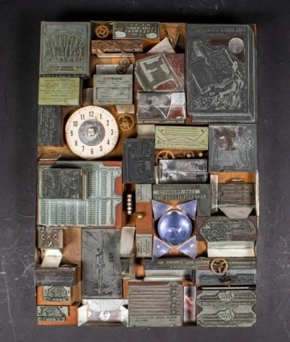 WOODBLOCK STAMP AND CLOCK