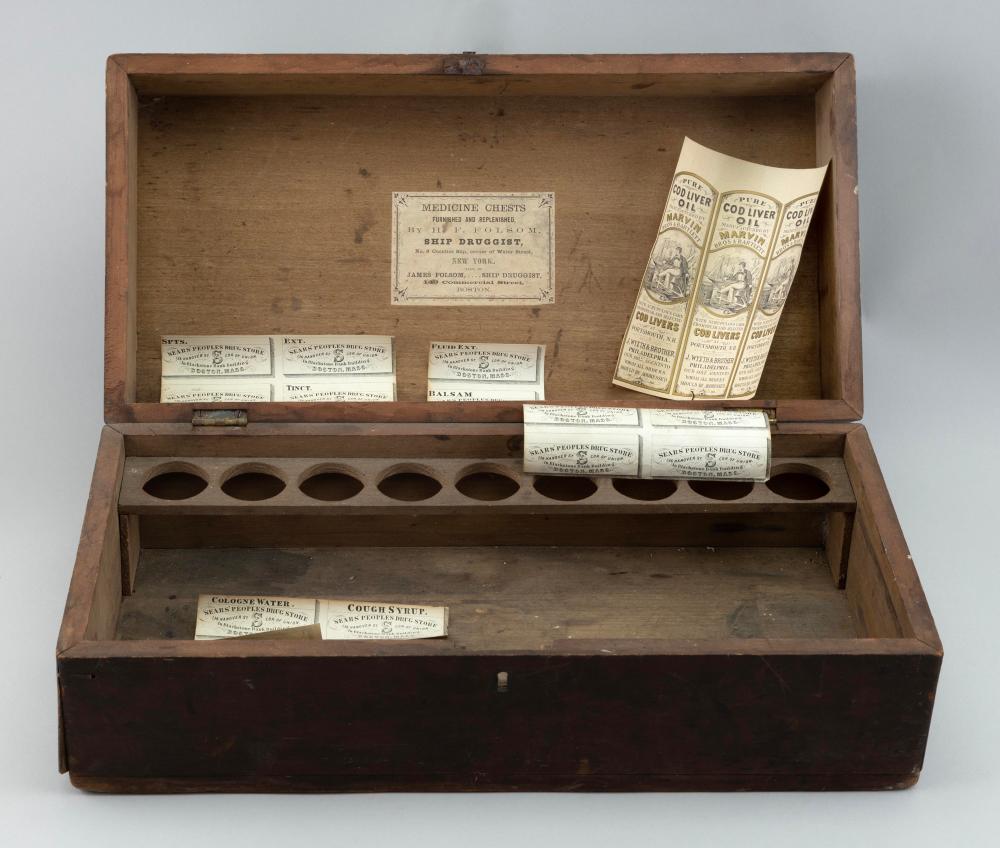 WOODEN APOTHECARY BOX 19TH