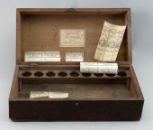 WOODEN APOTHECARY BOX 19TH CEN