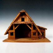 WOODEN BARN FOR NATIVITY DIORA