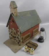 WOODEN BARN; SKATERS LAMP & OP