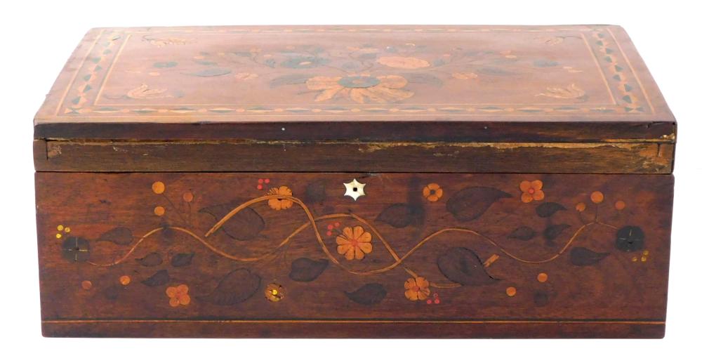 WOODEN BOX/ LAP DESK, AMERICAN LATE