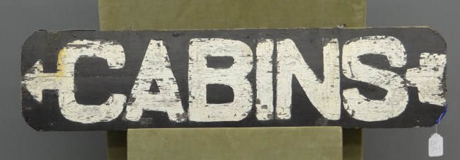 Wooden ''Cabin'' sign. 11 1/2'' x