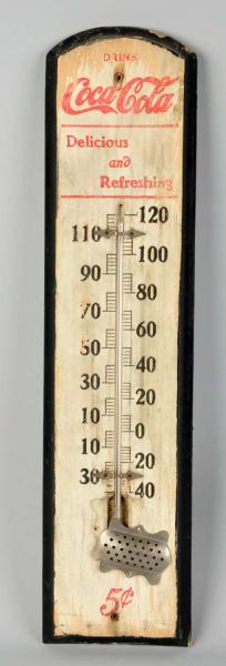 Wooden Coca-Cola Thermometer. 