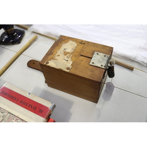 Wooden collection box, approx