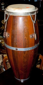 Wooden conga drum Estimate $ 3