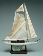 Wooden cutter rigged pond sail