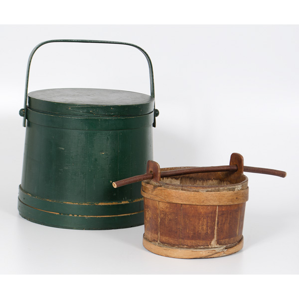 Wooden Firkin and Bucket American a