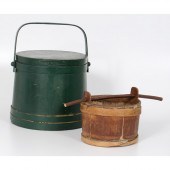 Wooden Firkin and Bucket Ameri