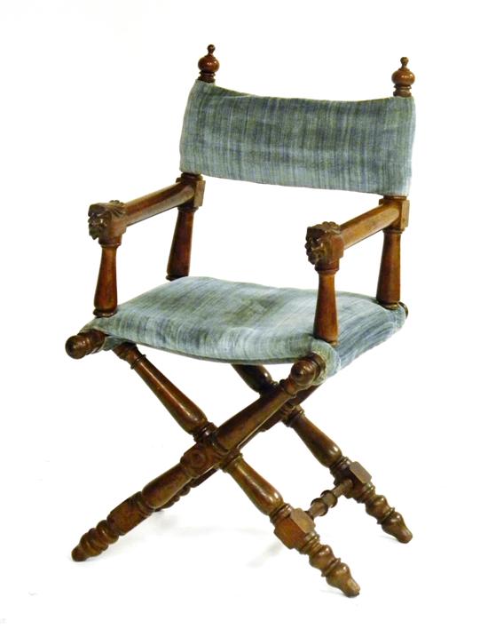 Wooden folding armchair  lion