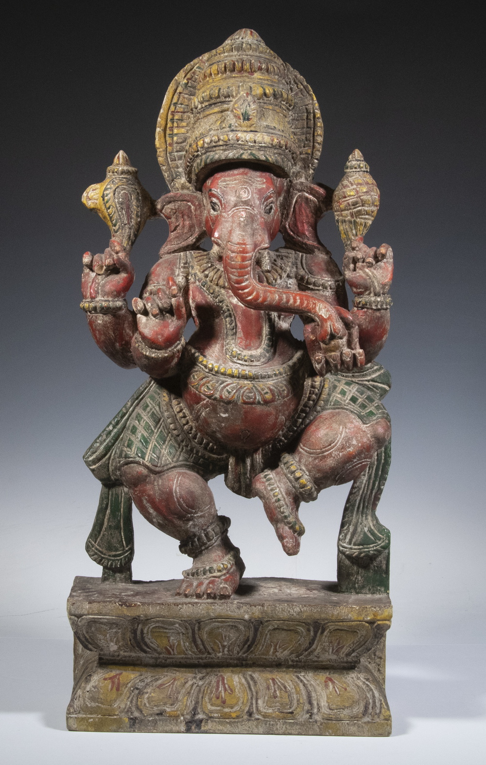 WOODEN GANESH STATUE Vintage