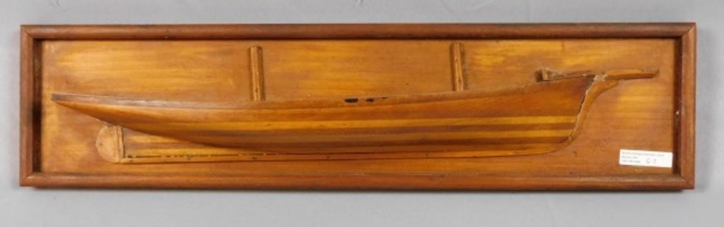 WOODEN HALF HULL MODEL, EARLY