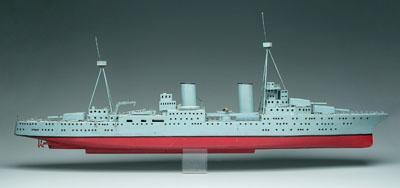 Wooden hand made battleship