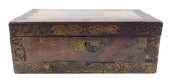 WOODEN LAP DESK WITH BRASS INL