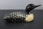 WOODEN LOON DECOY, HERITAGE MI
