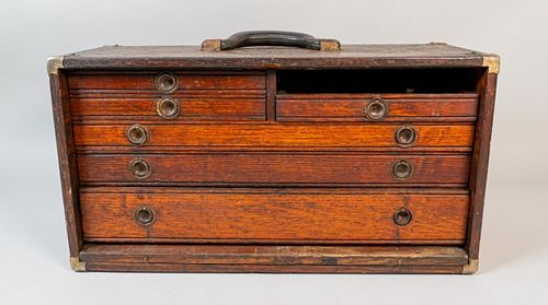WOODEN MACHINIST'S TOOLBOXWooden