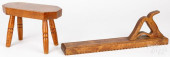WOODEN MANGLE, TOGETHER WITH A