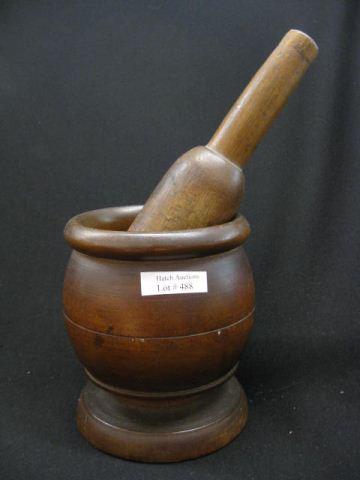Wooden Mortar & Pestle.