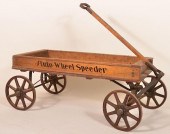 WOODEN PULL WAGON STENCILED "A