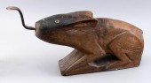 WOODEN RABBIT-FORM CLAM OPENER