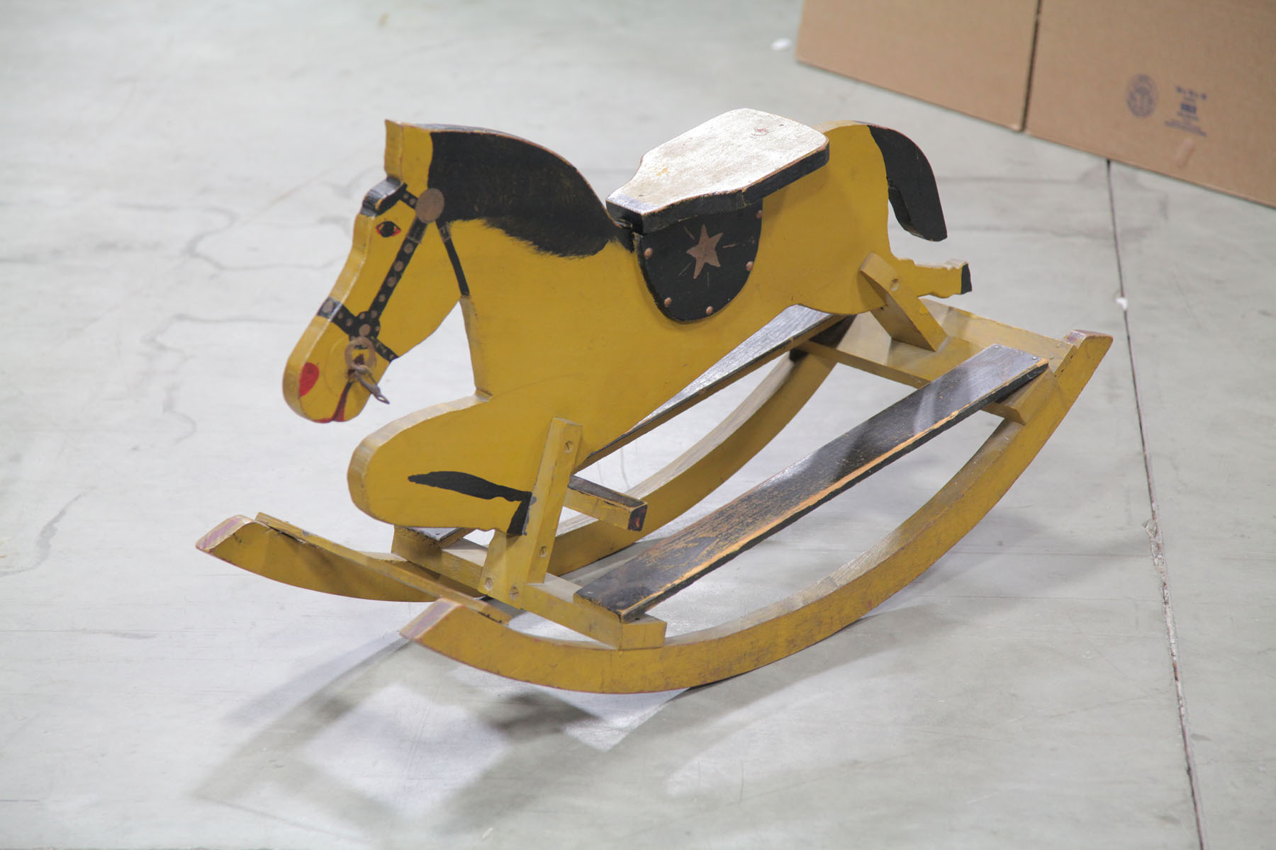 WOODEN ROCKING HORSE.  American 