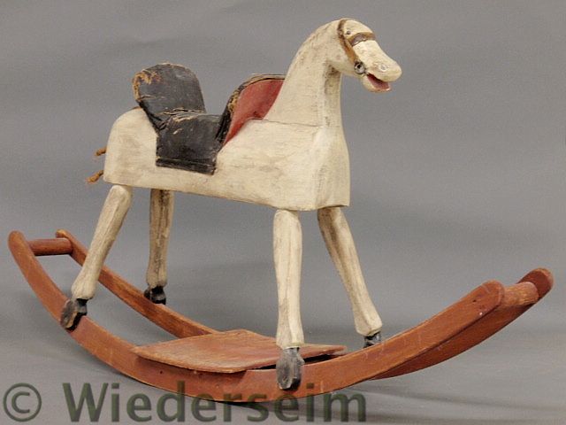 Wooden rocking horse c.1890 with