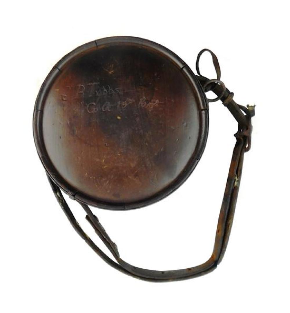 WOODEN ROUND CANTEEN, CIVIL WAR