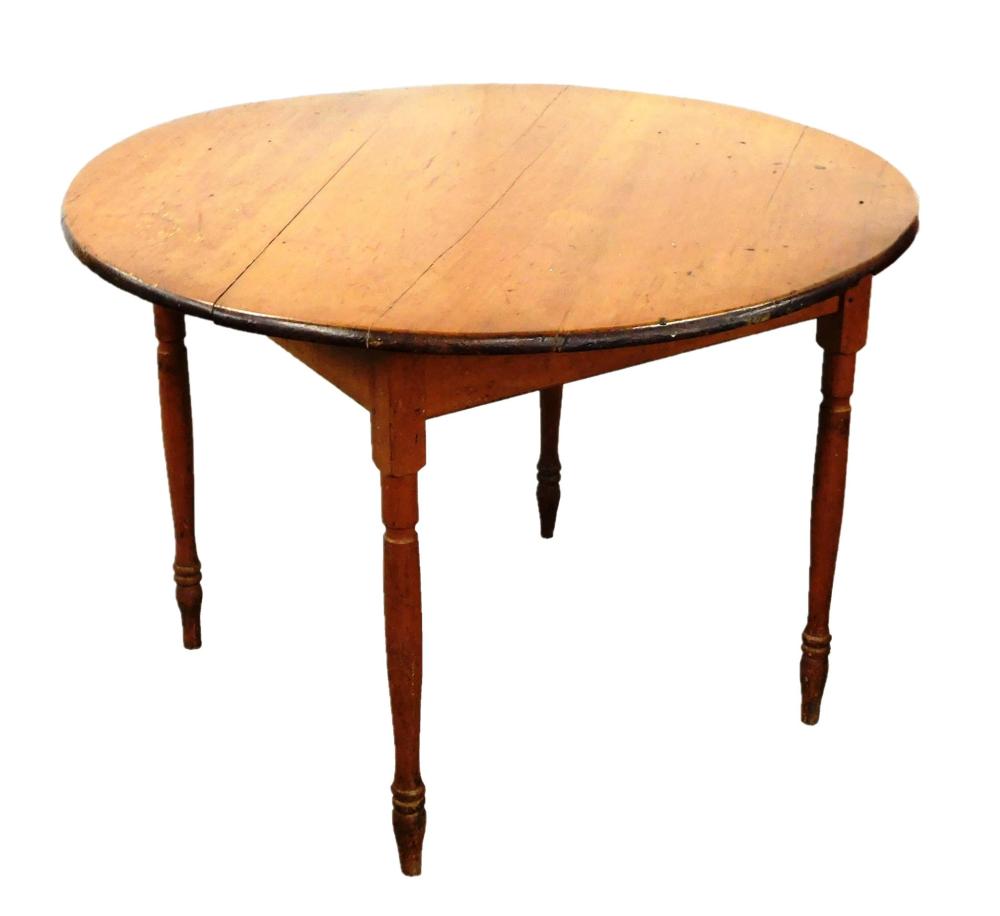 WOODEN ROUND TABLE, 19TH C.,