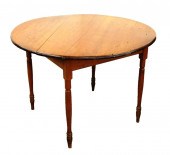 WOODEN ROUND TABLE, 19TH C., A